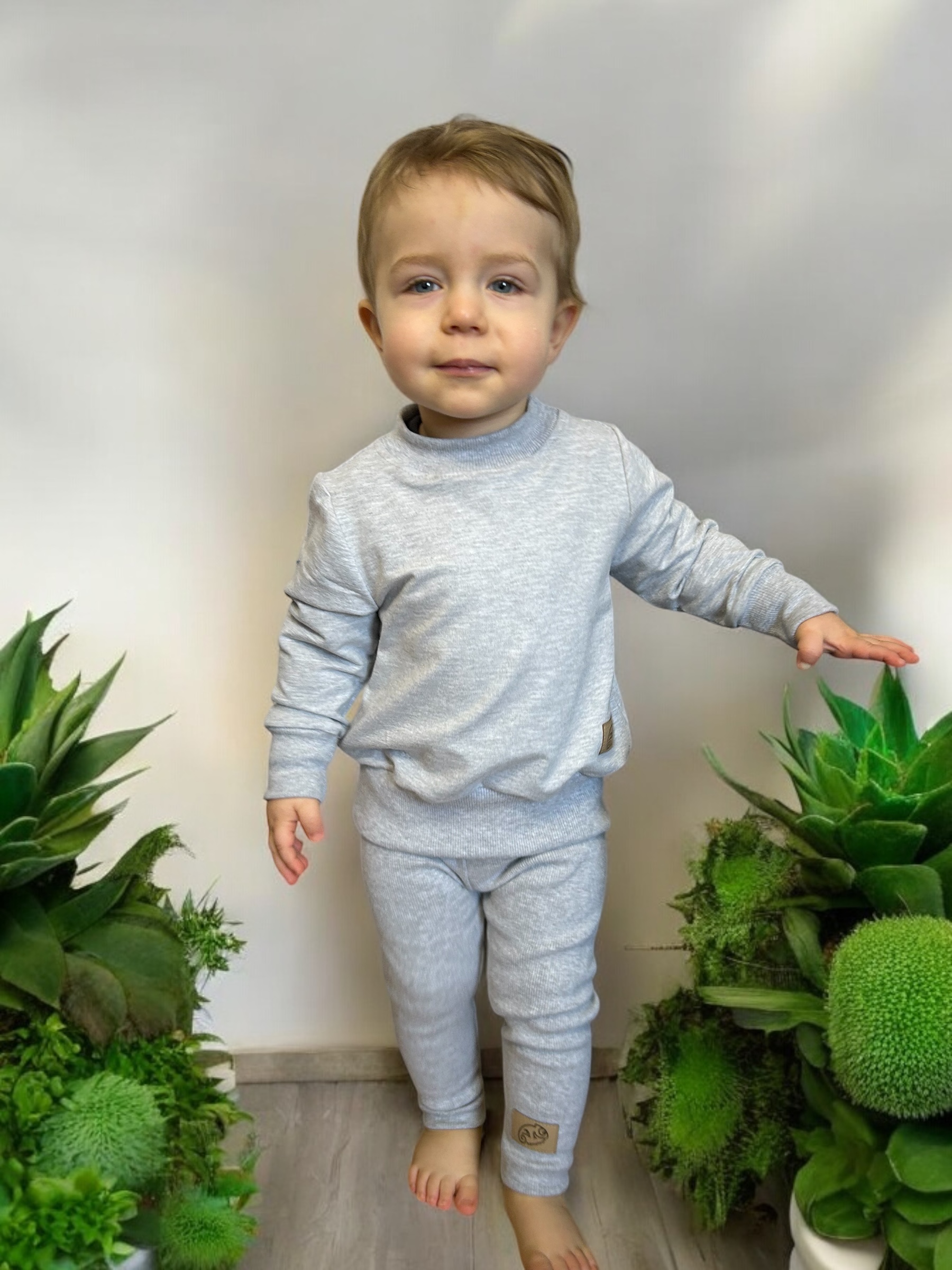 Legginsy prążek SZARY